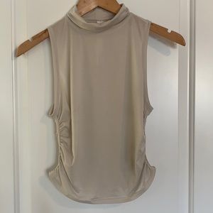 Lululemon cream high neck crop top
